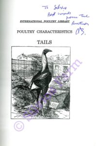 Poultry Characteristics Tails: Signed by Dr. Joseph Batty