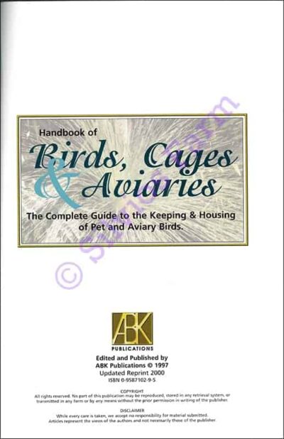 Handbook of Birds, Cages and Aviaries the Complete guide to Keeping & Housing Pet and Aviary Birds: by Australian Birdkeeper (Author)